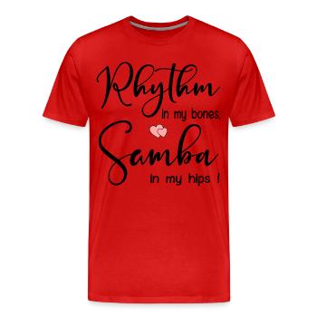 Danse rythmique de samba - T-shirt bio Premium Homme - rouge - Devant - Damien (186cm)