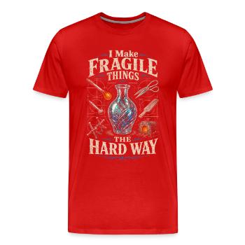 Glasbläser Je fais des choses fragiles à la dure - T-shirt bio Premium Homme - rouge - Devant - Damien (186cm)