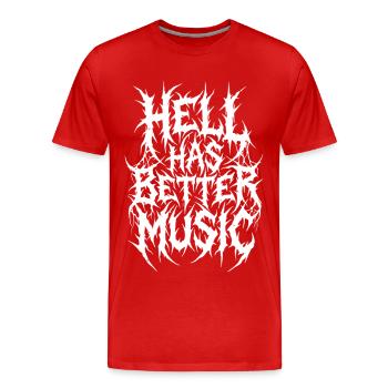 L’enfer a une meilleure musique - T-shirt bio Premium Homme - rouge - Devant - Damien (186cm)
