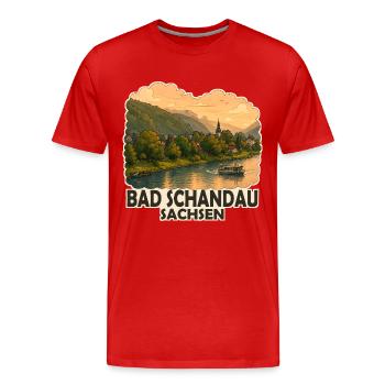 Bad Schau an der Elbe in Sachsen - Männer Premium Bio T-Shirt - Rot - Vorne - Damien (186cm)