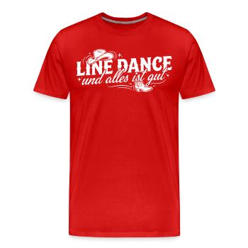 Line Dance Alles Ist Gut - Männer Premium Bio T-Shirt - Rot - Vorne - Damien (186cm)