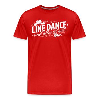 La danse en ligne et tout va bien - T-shirt bio Premium Homme - rouge - Devant - Damien (186cm)