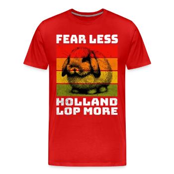 Holland Lop Lapin Nain Bélier Lapin - T-shirt bio Premium Homme - rouge - Devant - Damien (186cm)