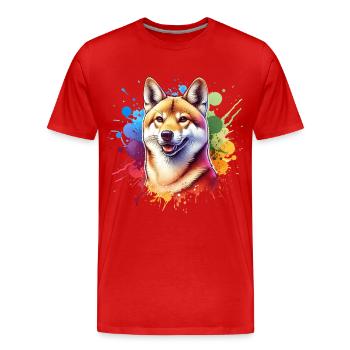 Dingo chien sauvage australien - T-shirt bio Premium Homme - rouge - Devant - Damien (186cm)
