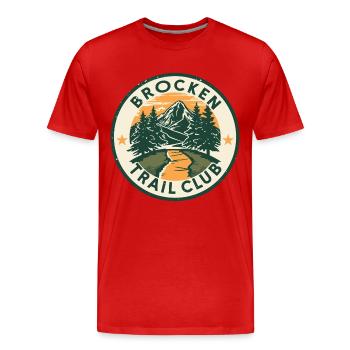 Club de Sentier Brocken | Insigne Vintage en résine - T-shirt bio Premium Homme - rouge - Devant - Damien (186cm)