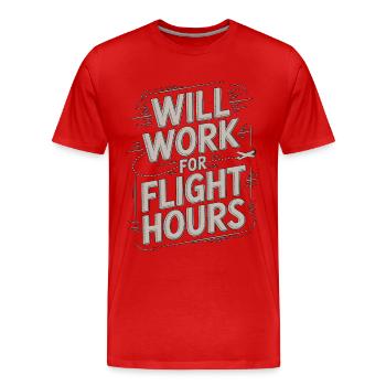 Pilote privé travaillera pour un passionné d’aviation - T-shirt bio Premium Homme - rouge - Devant - Damien (186cm)