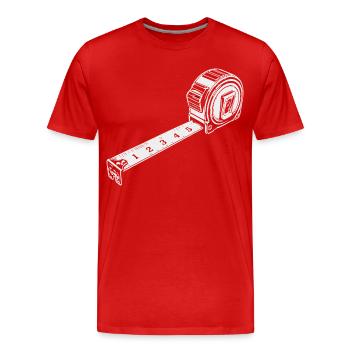 mètre ruban - T-shirt bio Premium Homme - rouge - Devant - Damien (186cm)