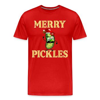 Cornichons Joyeux Noël - T-shirt bio Premium Homme - rouge - Devant - Damien (186cm)