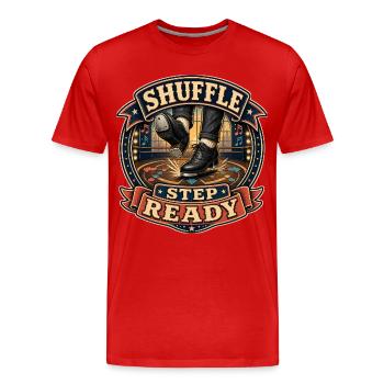 PAS DE PAS PRÊT - T-shirt bio Premium Homme - rouge - Devant - Damien (186cm)