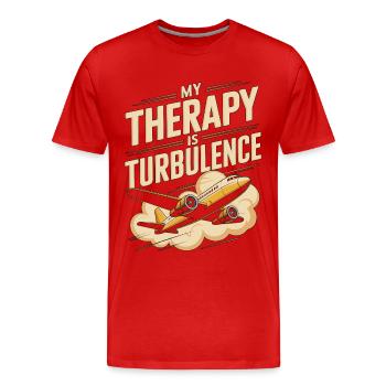 Pilote privé, ma thérapie est Turbulence Aviation - T-shirt bio Premium Homme - rouge - Devant - Damien (186cm)