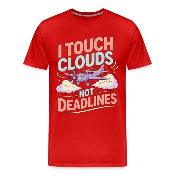 Private Pilot I Touch Clouds Flight Instructor - Männer Premium Bio T-Shirt - Rot - Vorne - Damien (186cm)