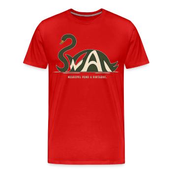 SWAN – Swan et jeux de mots - T-shirt bio Premium Homme - rouge - Devant - Damien (186cm)