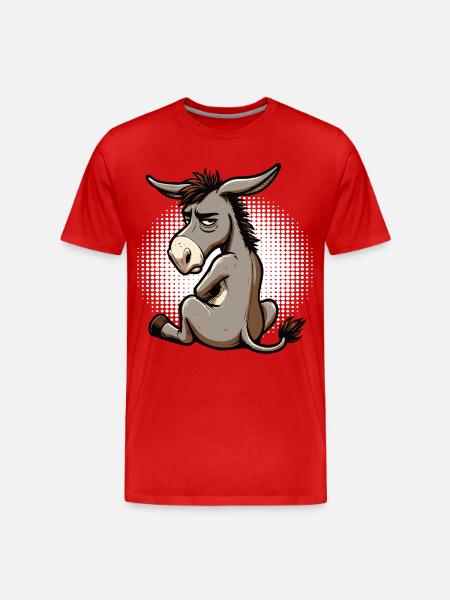 Esel Eselchen Eselhalter Muli Langohresel Muli - Männer Premium Bio T-Shirt - Rot