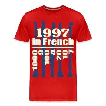 Birthday Year 1997 in French - Men's Premium Organic T-Shirt - red - Front - Damien (186cm)