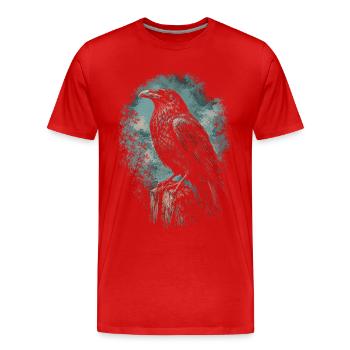 Rabe Raben - Männer Premium Bio T-Shirt - Rot - Vorne - Damien (186cm)