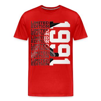 35 ANS ÉDITION LIMITÉE 1991 35E ANNIVERSAIRE - T-shirt bio Premium Homme - rouge - Devant - Damien (186cm)