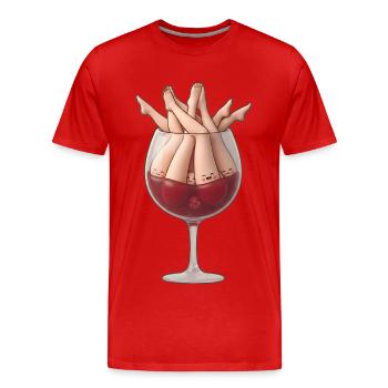 Pieds fantaisistes de verre à vin - T-shirt bio Premium Homme - rouge - Devant - Damien (186cm)