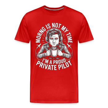 Le matin pilote privé n’est pas mon entraînement en aviation - T-shirt bio Premium Homme - rouge - Devant - Damien (186cm)