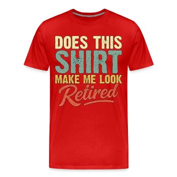 Cette chemise me donne-t-elle l’air retraité ? - T-shirt bio Premium Homme - rouge - Devant - Damien (186cm)