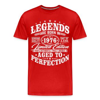 Cadeau d’anniversaire vintage vintage rétro 1976 - T-shirt bio Premium Homme - rouge - Devant - Damien (186cm)