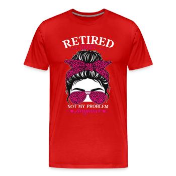Retraité en 2027, ce n’est plus mon problème - T-shirt bio Premium Homme - rouge - Devant - Damien (186cm)