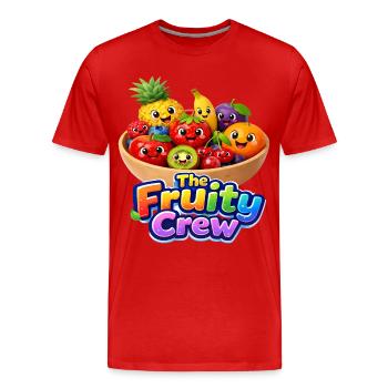 Le thème des fruits de The Fruity Crew - T-shirt bio Premium Homme - rouge - Devant - Damien (186cm)