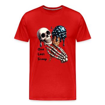 Crâne avec motif gothique de glace aux myrtilles - T-shirt bio Premium Homme - rouge - Devant - Damien (186cm)
