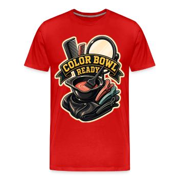 COLOR BOWL READY - Men's Premium Organic T-Shirt - red - Front - Damien (186cm)