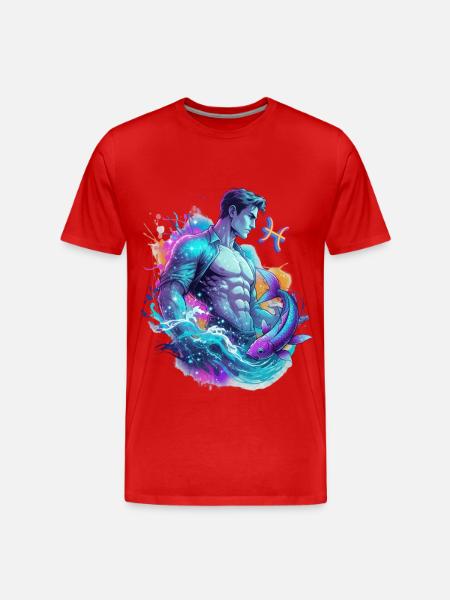 Pisces Man – Astrology Gift - Men's Premium Organic T-Shirt - red
