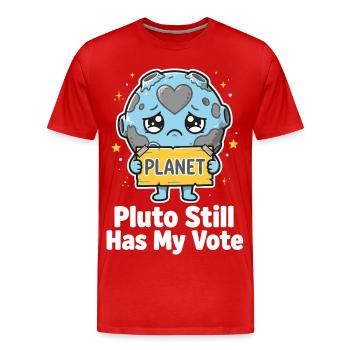 Pluto a toujours mon vote - T-shirt bio Premium Homme - rouge - Devant - Damien (186cm)