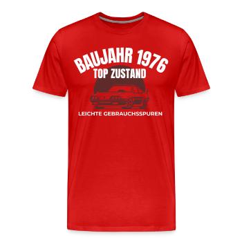 Baujahr 1976. Geburtstag Geschenk Shirt - Männer Premium Bio T-Shirt - Rot - Vorne - Damien (186cm)