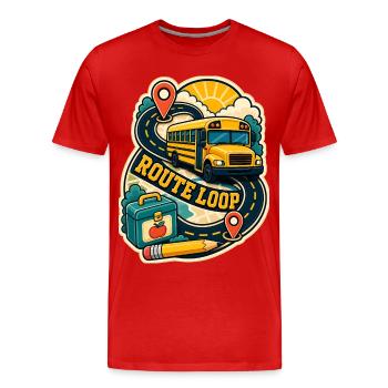 BOUCLE DE L’ITINÉRAIRE - T-shirt bio Premium Homme - rouge - Devant - Damien (186cm)