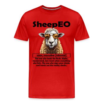 SheepEO Chef | Chef d’équipe | Entraîneur | PDG | Schäff - T-shirt bio Premium Homme - rouge - Devant - Damien (186cm)