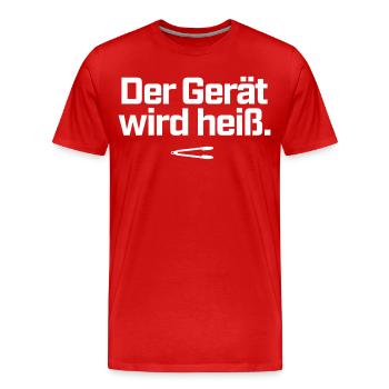 Der Gerät wird heiß BBQ Grillzange Grillmeister - Männer Premium Bio T-Shirt - Rot - Vorne - Damien (186cm)
