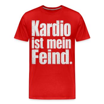 Kardio ist mein Feind Fitness Spruch Gym - Männer Premium Bio T-Shirt - Rot - Vorne - Damien (186cm)