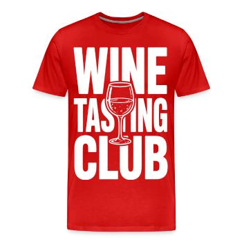 Club de dégustation de vin - T-shirt bio Premium Homme - rouge - Devant - Damien (186cm)