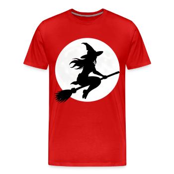 Cadeau du costume d’Halloween de la Sorcière Balai-Sorcière - T-shirt bio Premium Homme - rouge - Devant - Damien (186cm)