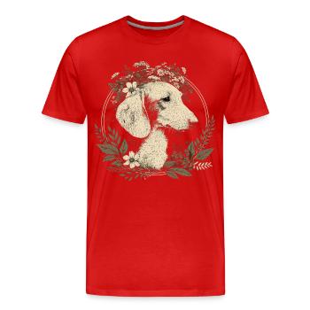 Couronne de fleurs de chien viennoise de teckel - T-shirt bio Premium Homme - rouge - Devant - Damien (186cm)