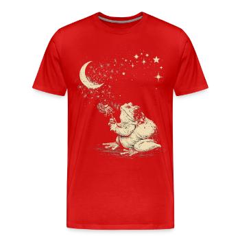 Un mignon pissenlit grenouille sous les étoiles - T-shirt bio Premium Homme - rouge - Devant - Damien (186cm)