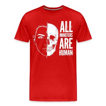 Tous les monstres sont humains - T-shirt bio Premium Homme - rouge - Devant - Damien (186cm)