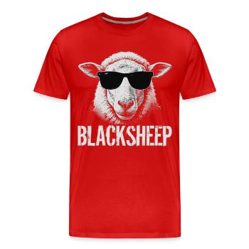 Chemise sarcasme mouton noir - T-shirt bio Premium Homme - rouge - Devant - Damien (186cm)
