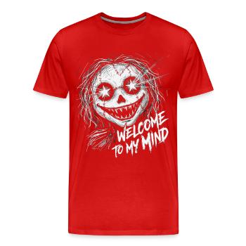 Masque d’horreur : bienvenue dans mon esprit - T-shirt bio Premium Homme - rouge - Devant - Damien (186cm)