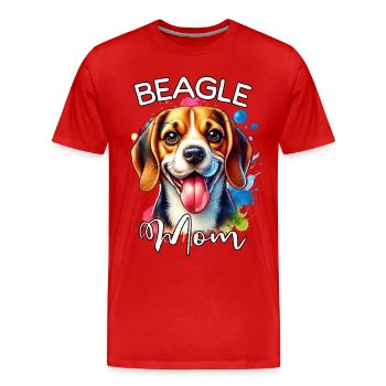 Beagle Mama - Männer Premium Bio T-Shirt - Rot - Vorne - Damien (186cm)