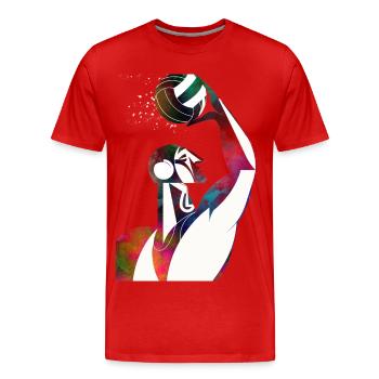 Profil d’un joueur de football nautique - T-shirt bio Premium Homme - rouge - Devant - Damien (186cm)