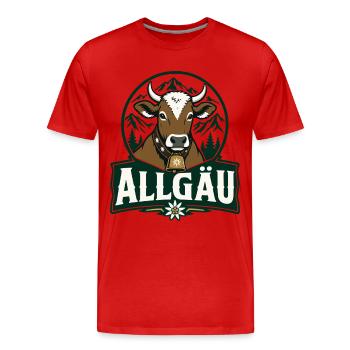 Vache d’Allgäu Vintage Edelweiss Bavière - T-shirt bio Premium Homme - rouge - Devant - Damien (186cm)