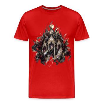 Cathédrale gothique florale - T-shirt bio Premium Homme - rouge - Devant - Damien (186cm)
