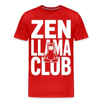 Club Zen Llama – Lama méditant - T-shirt bio Premium Homme - rouge - Devant - Damien (186cm)