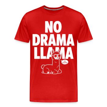 Llama sans drame – Llama cool - T-shirt bio Premium Homme - rouge - Devant - Damien (186cm)