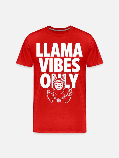 Llama Vibes Only – Hippie Lama - Men's Premium Organic T-Shirt - red