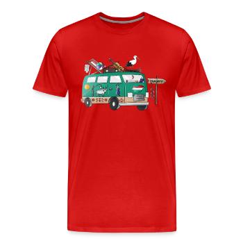 Vacances de camping en vanlife avec motif de campeur hongrois - T-shirt bio Premium Homme - rouge - Devant - Damien (186cm)